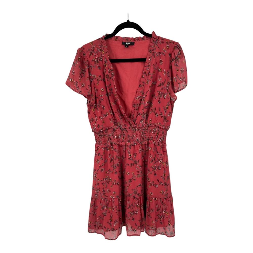 Paige Dress Giannina floral silk minidress dark pink size Small S